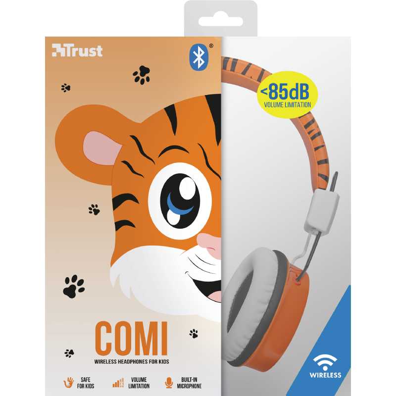 Фото Гарнітура TRUST Comi Bluetooth Wireless Kids Headphones orange (23127)