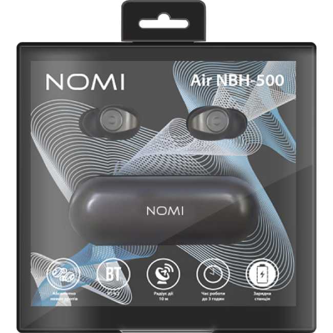 Зовнішній вигляд Гарнітура NOMI Bluetooth Air NBH-500 Black