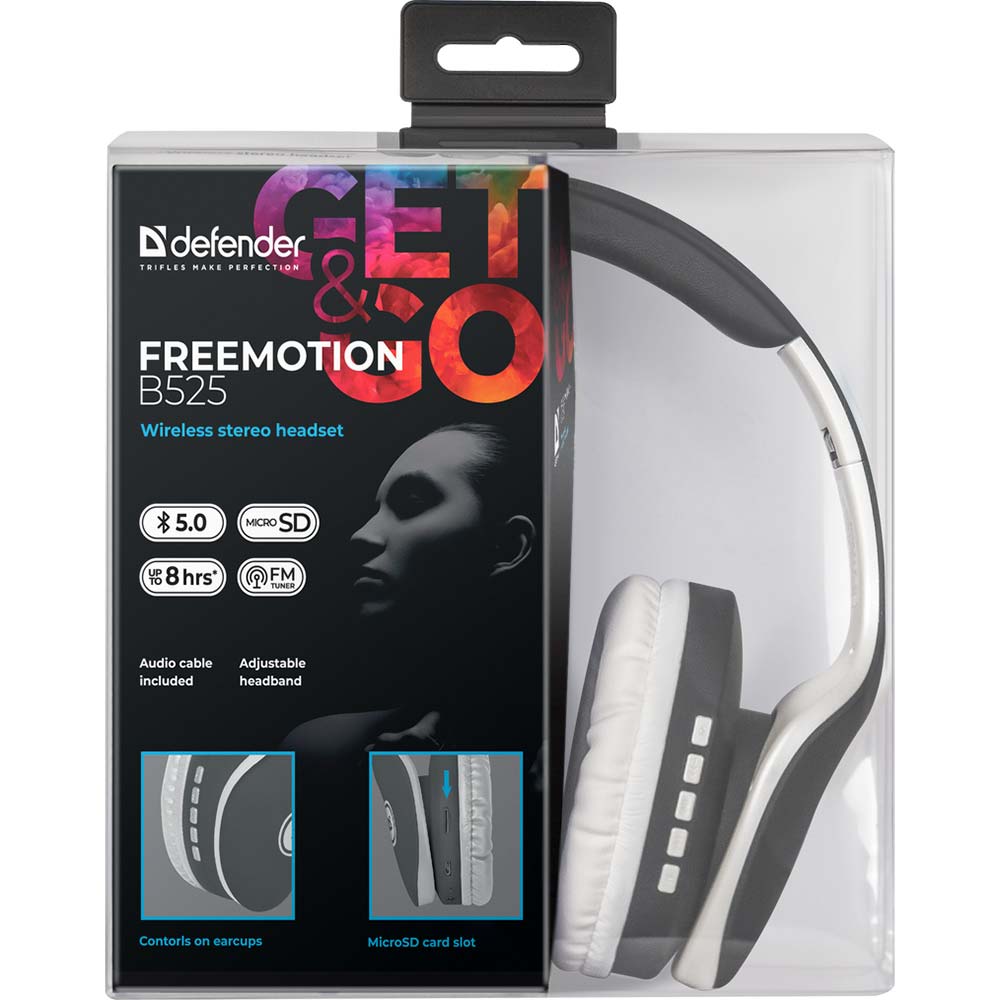 Зовнішній вигляд Гарнітура Defender FreeMotion B525 Gray-White (63527)