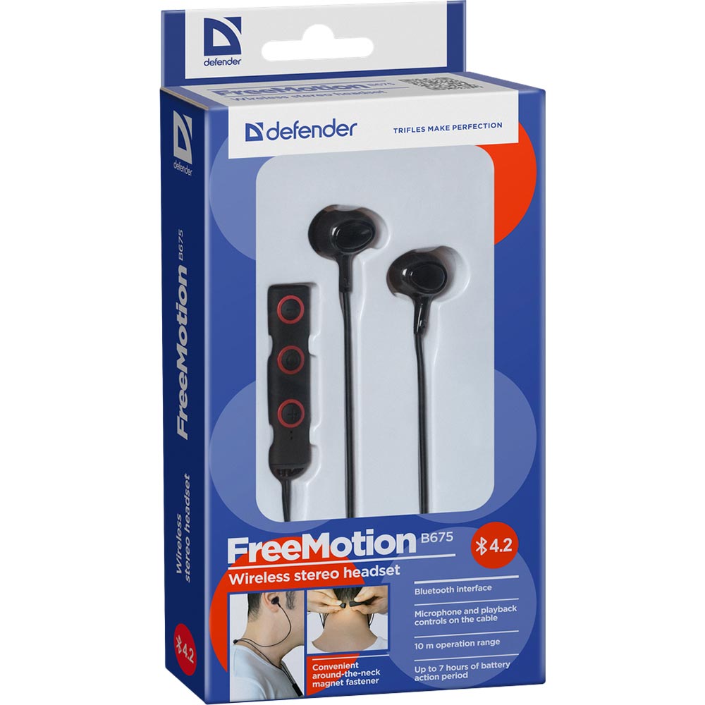 Зовнішній вигляд Гарнітура DEFENDER FreeMotion B675 Black (63675)