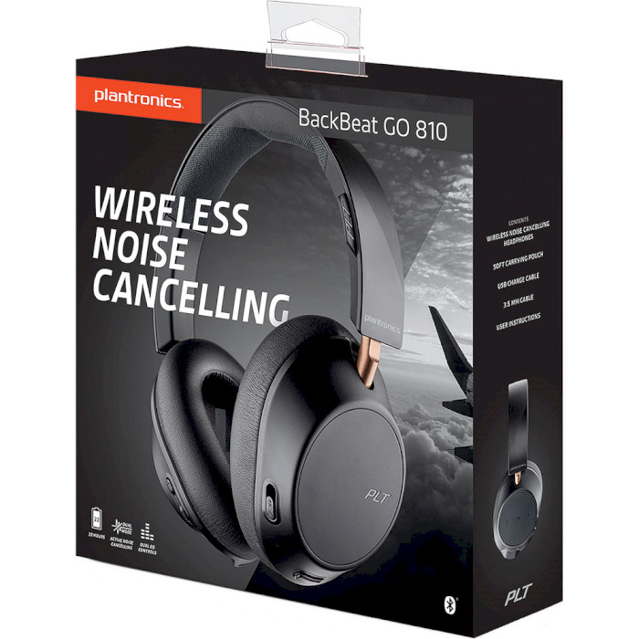 Гарнітура PLANTRONICS BackBeat GO 810 Graphite Black (157910) Конструкція повнорозмірні (повний обхват вуха)