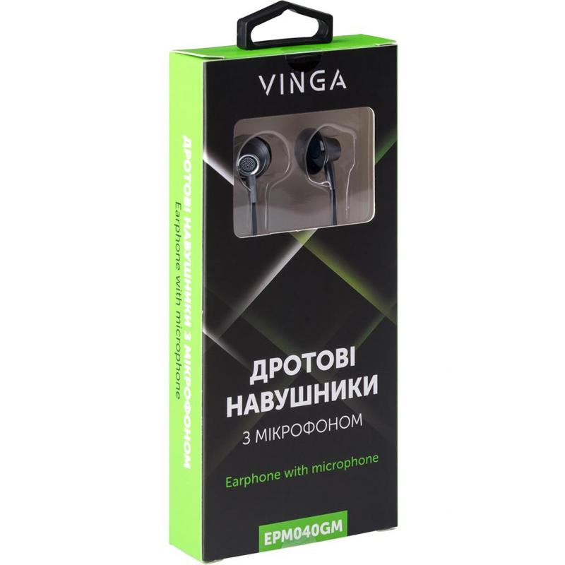 Гарнітура VINGA EPM040 GunMetal (EPM040GM) Конструкція вкладиші (у вушну раковину)