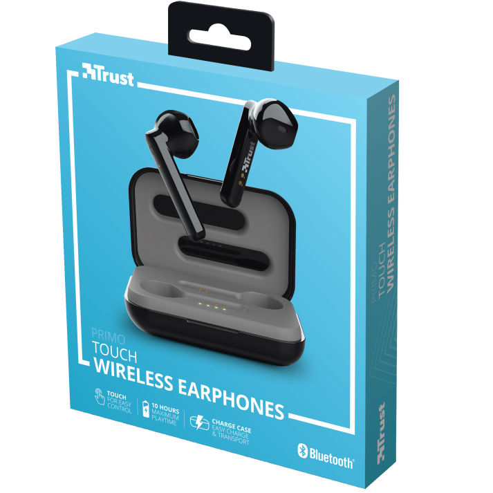 Фото Гарнітура TRUST Primo Touch BT Eearphones Black (23712)