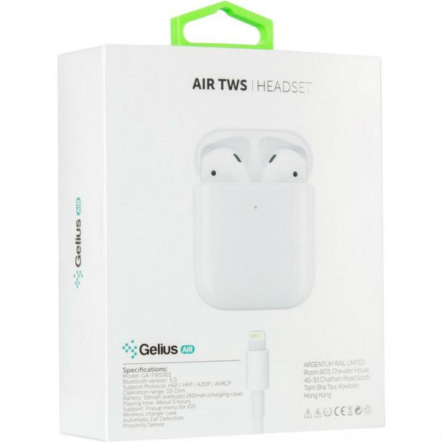 Зовнішній вигляд Гарнітура GELIUS Air Airdots GA-TWS-001 White