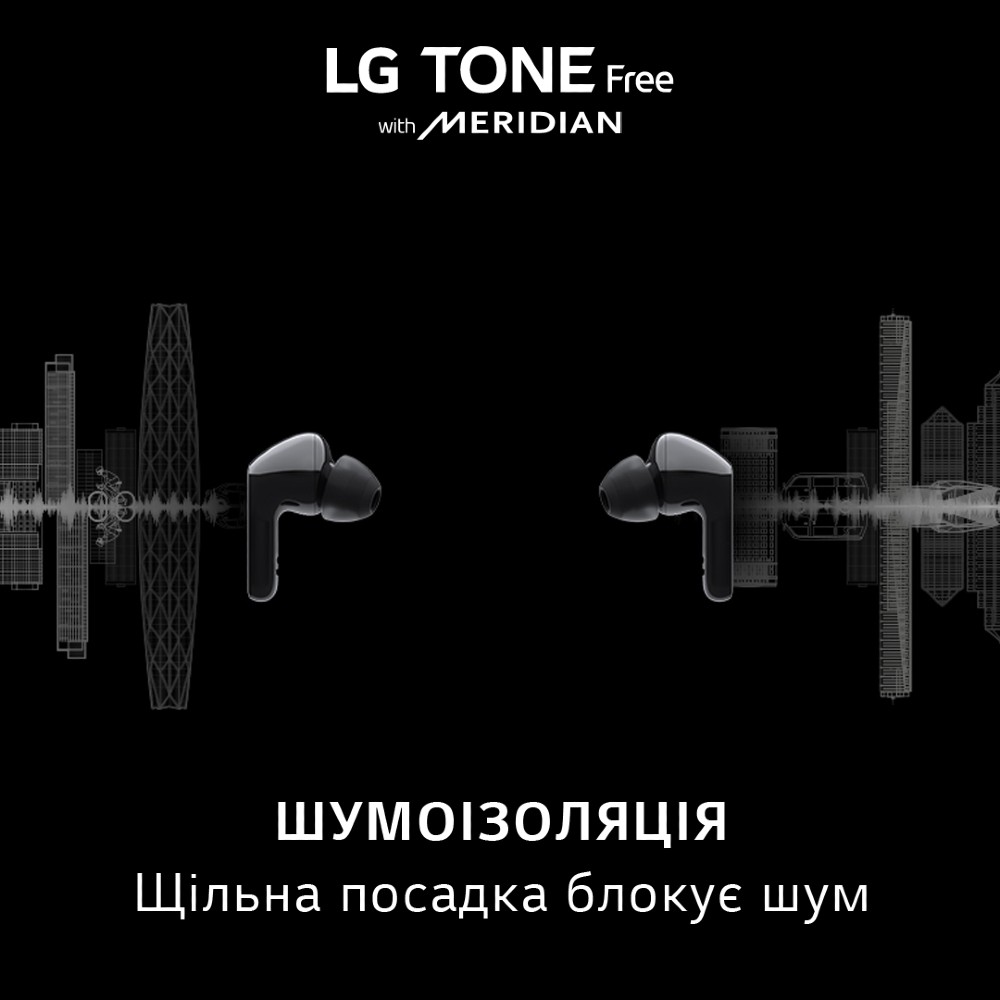 Замовити Гарнітура LG TONE Free FN6 True Wireless Black (HBS-FN6.ABRUBK)