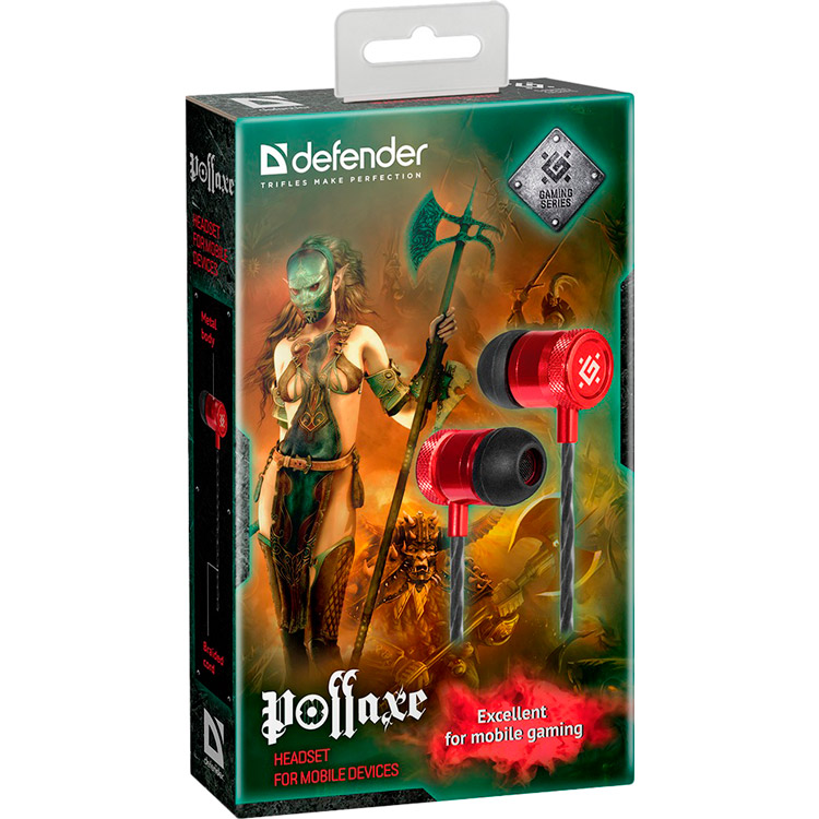 Гарнитура DEFENDER Pollaxe Black-Red (64453) Вид гарнитура