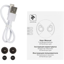 Гарнітура 2E RainDrops Light TWS Waterproof Mic White (2E-EBTWRDLWT)