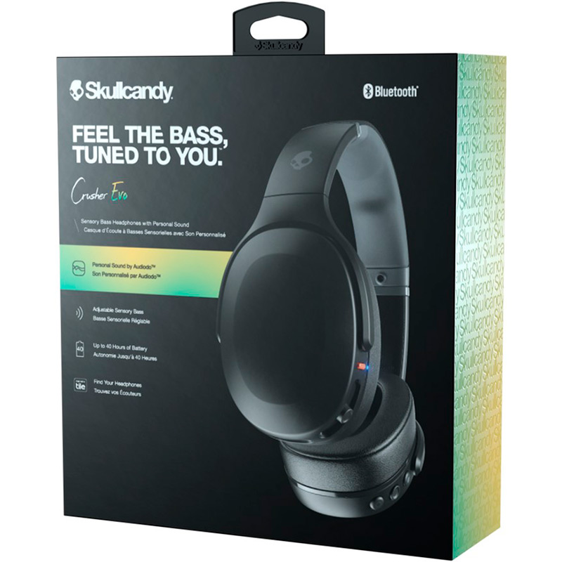 Гарнітура SKULLCANDY BT Crusher Evo True Black (S6EVW-N740) Кріплення дуга (над головою)