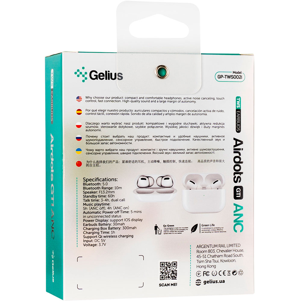 Фото Гарнитура GELIUS Pro Airdots GTI ANC GP-TWS002i White (84869)