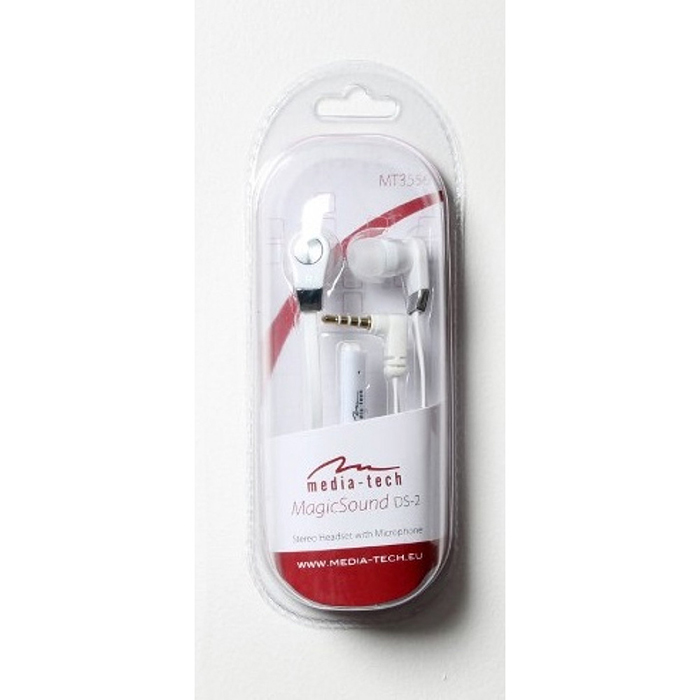 Гарнітура MEDIA-TECH MAGICSOUND DS-2 White (MT3556W) Конструкція внутрішньоканальні (у вушний канал)