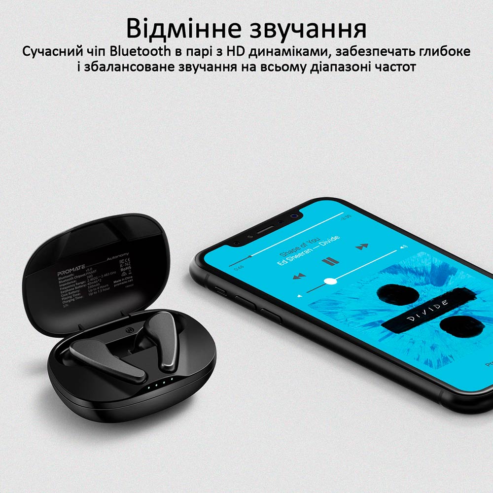 Фото Гарнітура PROMATE Autonomy Black (autonomy.black)