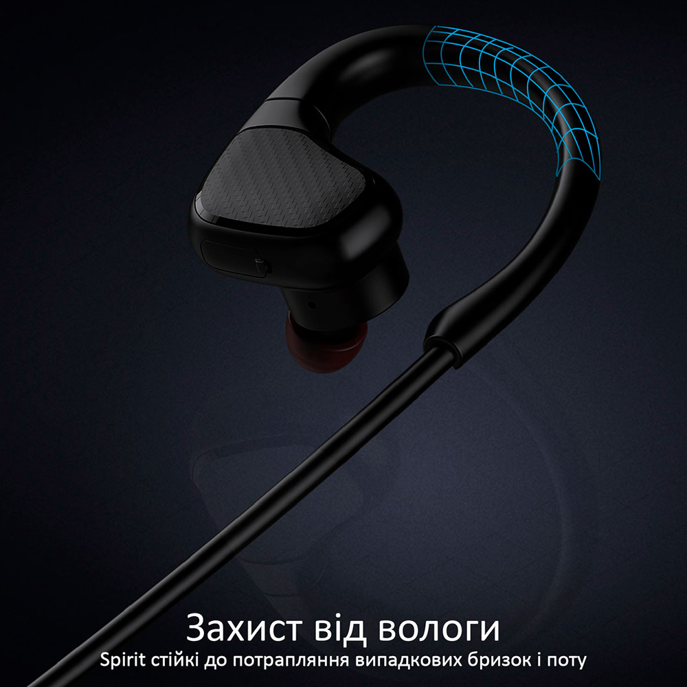 Гарнітура PROMATE Spirit Black (spirit.black) Кріплення дужка (за вухо)