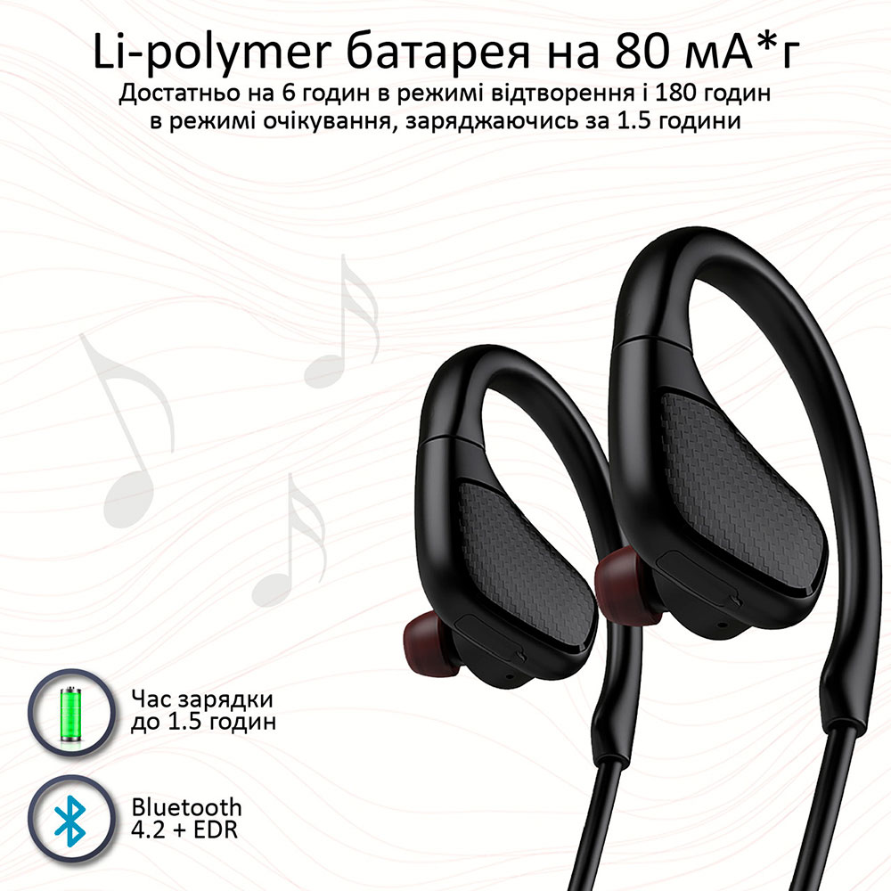 Гарнітура PROMATE Spirit Black (spirit.black) Акустичне оформлення закриті