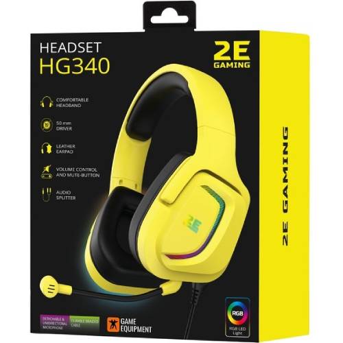 В інтернет магазині Гарнітура 2E GAMING HG340 RGB 3.5mm Yellow (2E-HG340YW)