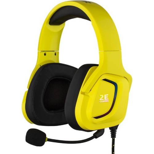 Гарнитура 2E GAMING HG340 RGB 3.5mm Yellow (2E-HG340YW) Крепление дуга (над головой)