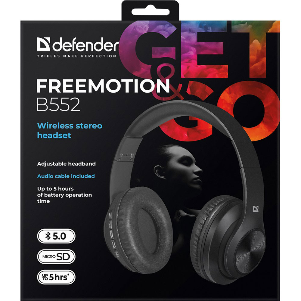 Фото Гарнітура DEFENDER FreeMotion B552 Black Bluetooth ((63552))