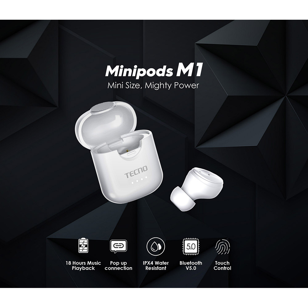 Изображение Гарнитура TECNO Minipods M1 White (4895180759475)