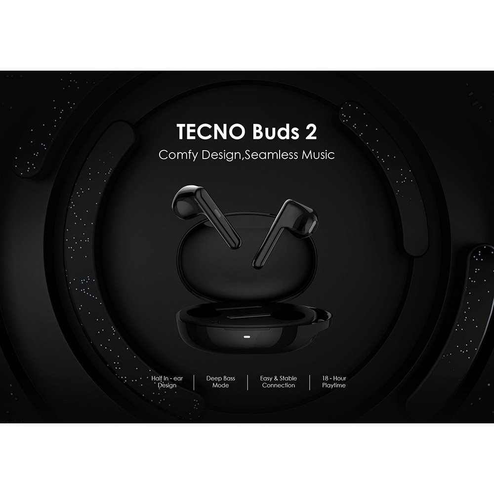 В Фокстрот Гарнитура TECNO Buds 2 Black (4895180765681)