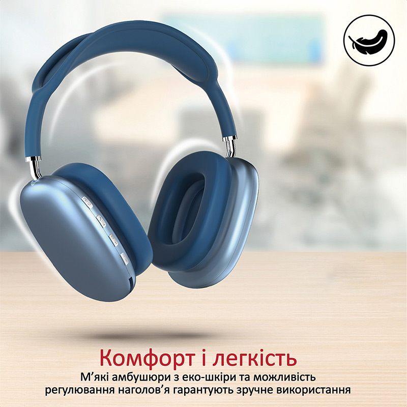 Гарнітура PROMATE AirBeat Blue (airbeat.blue) Кріплення дуга (над головою)