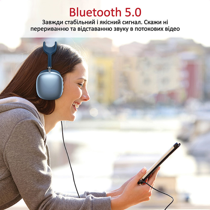 Гарнітура PROMATE AirBeat Blue (airbeat.blue) Конструкція повнорозмірні (повний обхват вуха)