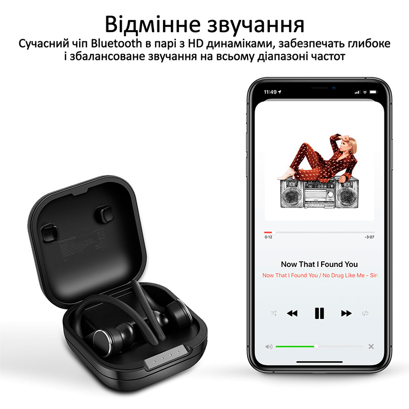 Гарнітура PROMATE Liberty Black (liberty.black) Акустичне оформлення закриті