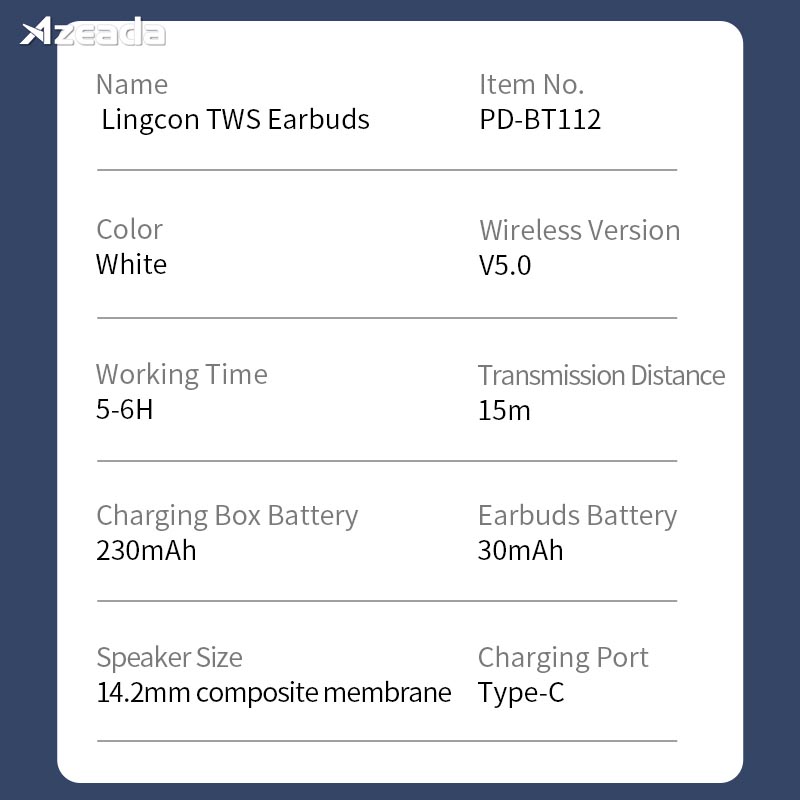 Гарнитура PRODA AZEADA Lingcon 4th Mini TWS BT-112 White (PRD-BT112WT) Подключение беспроводное