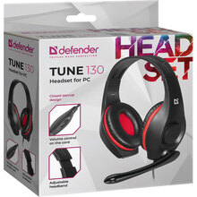 Гарнитура DEFENDER Tune 130 Black-Red (63130)