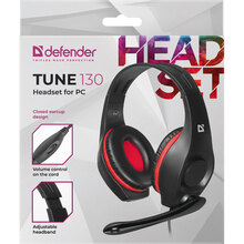 Гарнитура DEFENDER Tune 130 Black-Red (63130)