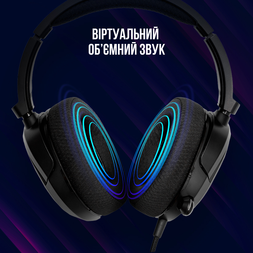 Зовнішній вигляд Гарнітура LORGAR Kaya 360 USB 2m Black (LRG-GHS360)