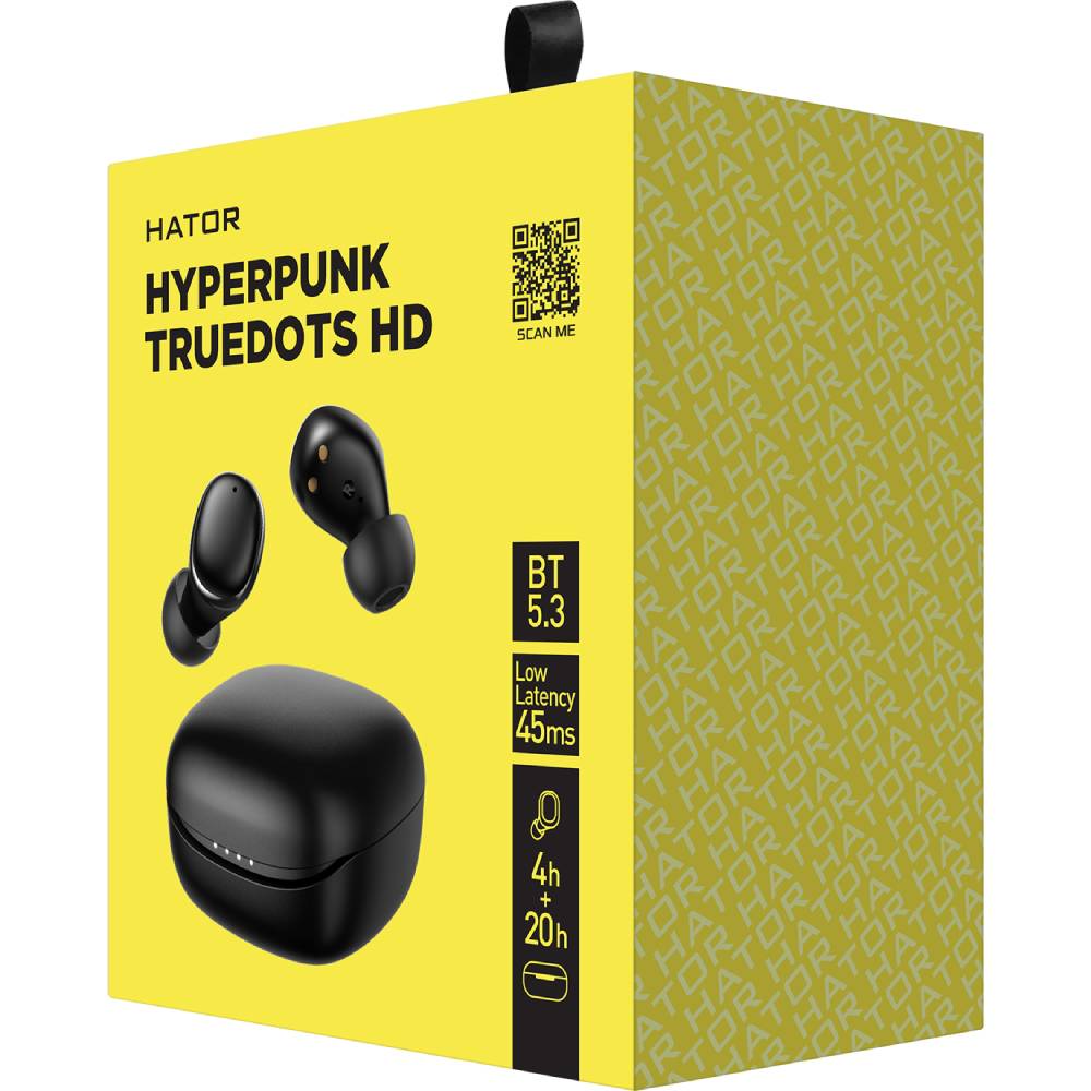 Гарнітура HATOR Hyrerpunk Truedots HD Black (HTA-411) Акустичне оформлення закриті