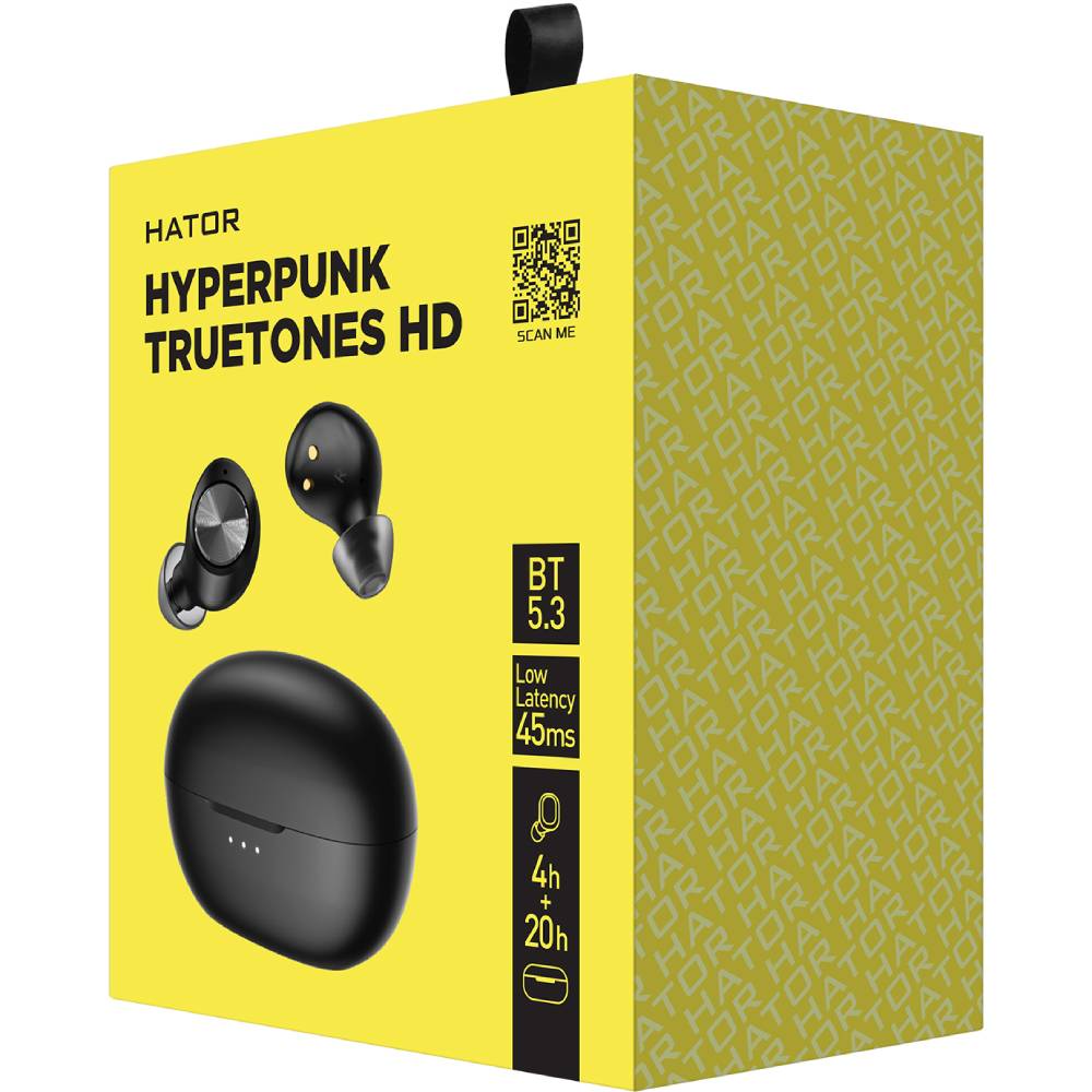 Гарнітура HATOR Hyrerpunk Truetones HD Black (HTA-415) Конструкція внутрішньоканальні (у вушний канал)