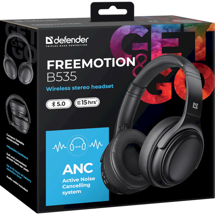 В Україні Гарнітура DEFENDER FreeMotion B535 Bluetooth ANC Вlack (63535)