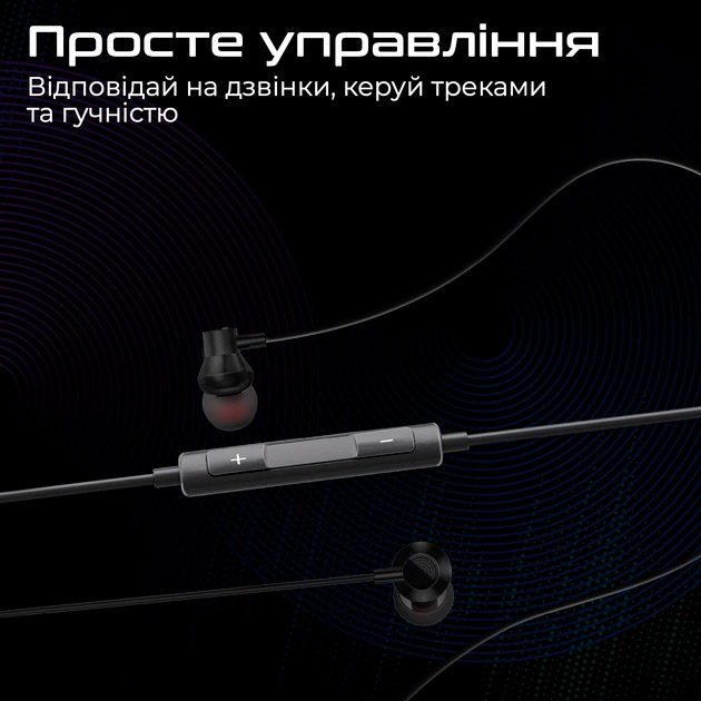 Внешний вид Гарнитура Promate Vibe-LT Black (vibe-lt.black)