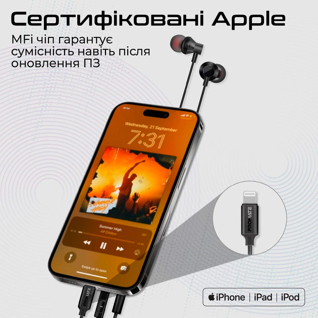 Гарнитура Promate Vibe-LT Black (vibe-lt.black) Вид гарнитура