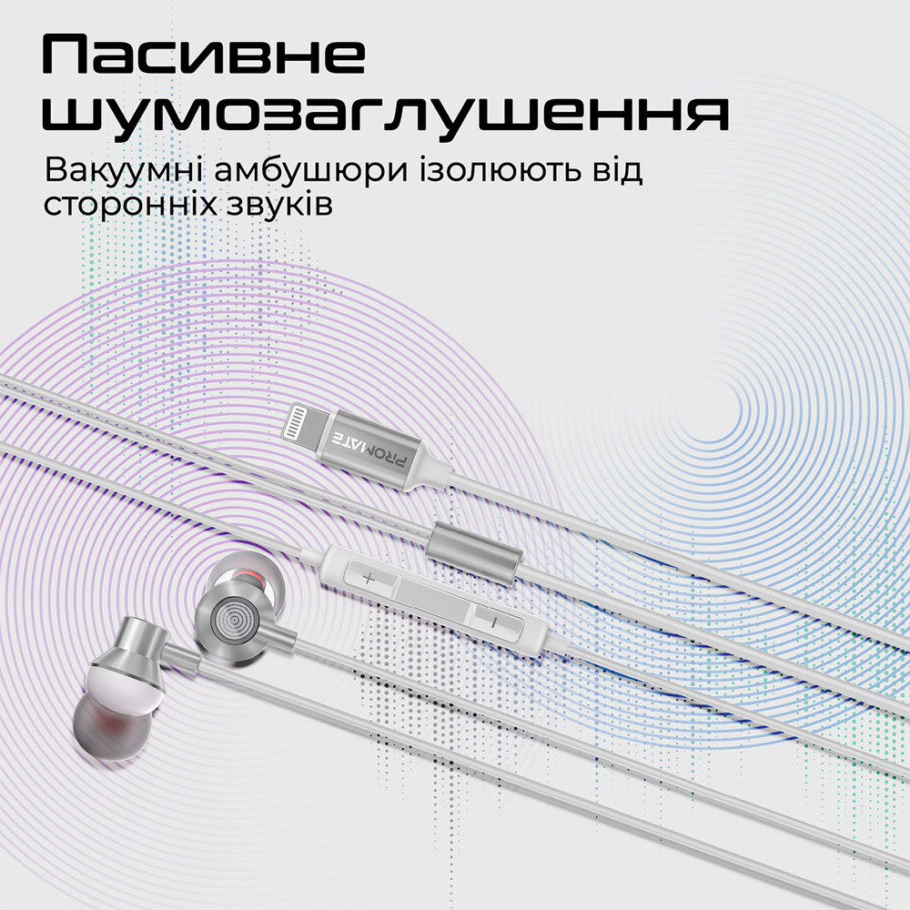 Фото Гарнітура Promate Vibe-LT White (vibe-lt.white)