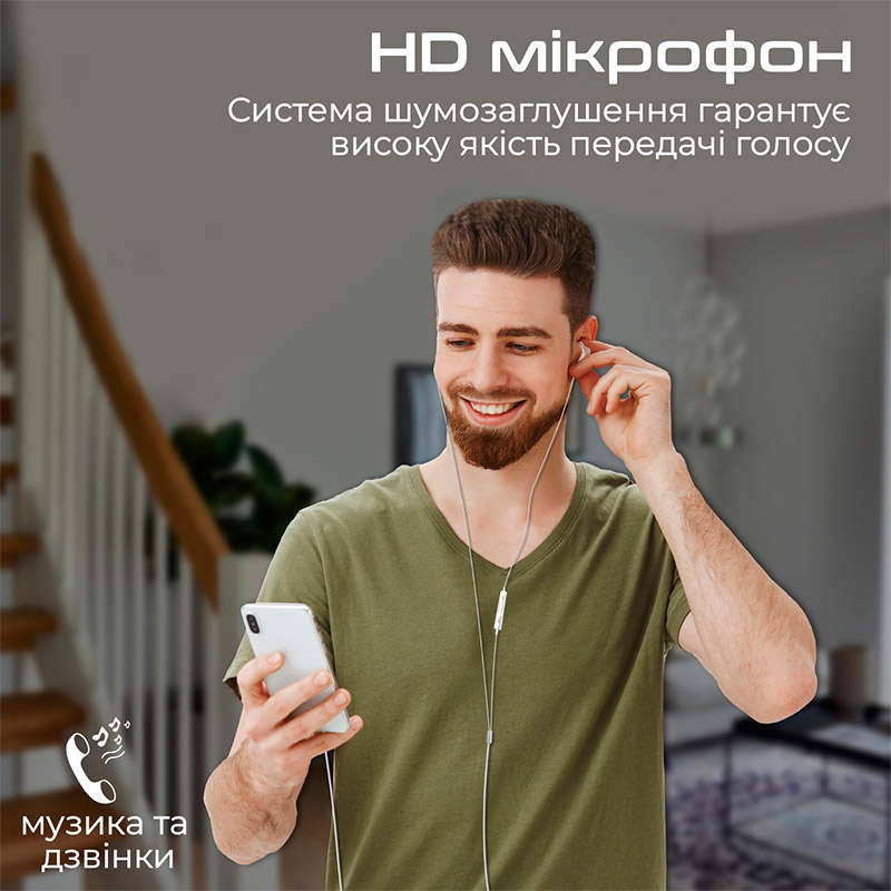 Гарнітура Promate Vibe-LT White (vibe-lt.white) Акустичне оформлення закриті