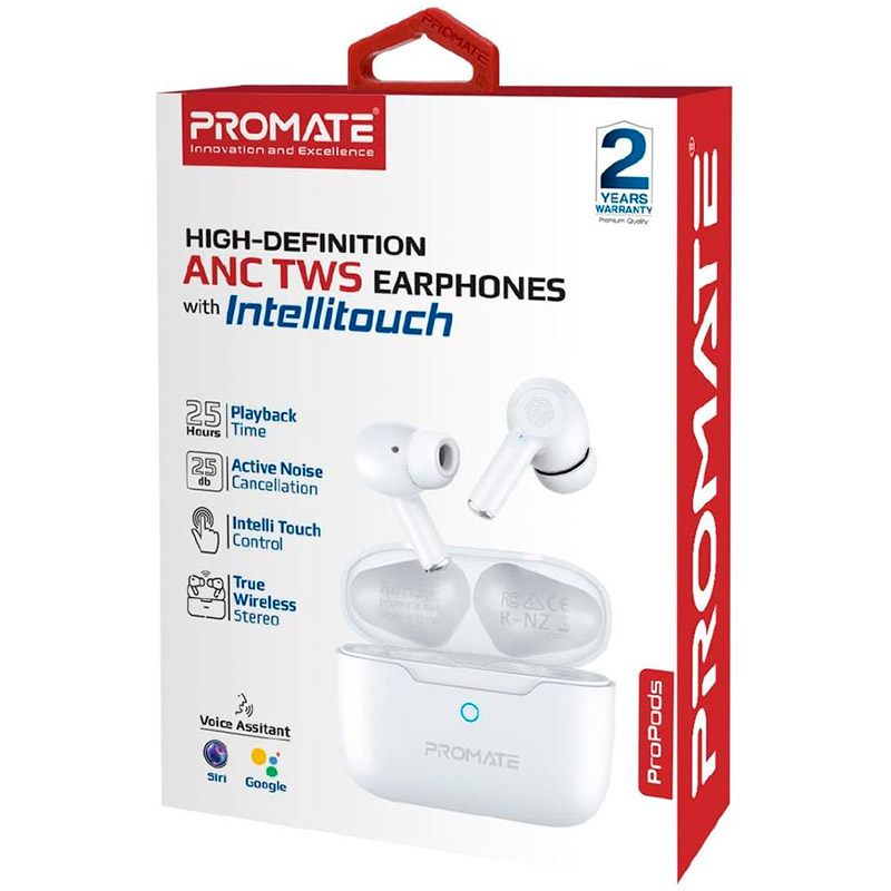 Замовити Гарнітура Promate ProPods White (propods.white)