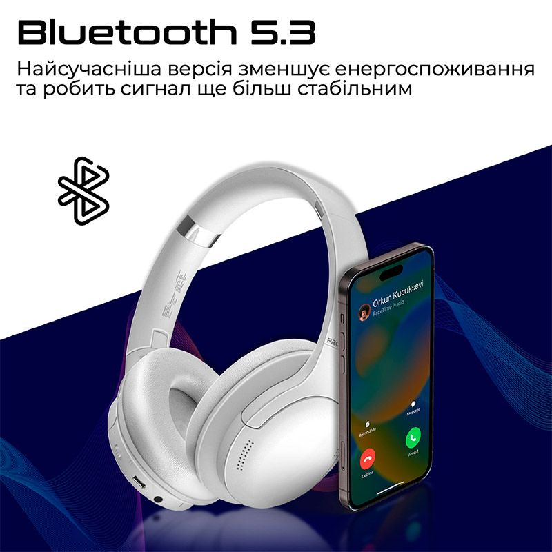 Гарнитура Promate LaBoca-Pro White (laboca-pro.white) Дополнительно Чипсет Bluetooth: JL.7003F; Частота Bluetooth: 2.4-2.48 ГГц; Входящее напряжение через USB-C порт наушников: 5В/1А; Емкость батареи: 300 мАч; Тип батареи: Li-Polymer; Время работы в режиме ожидания: 30 часов