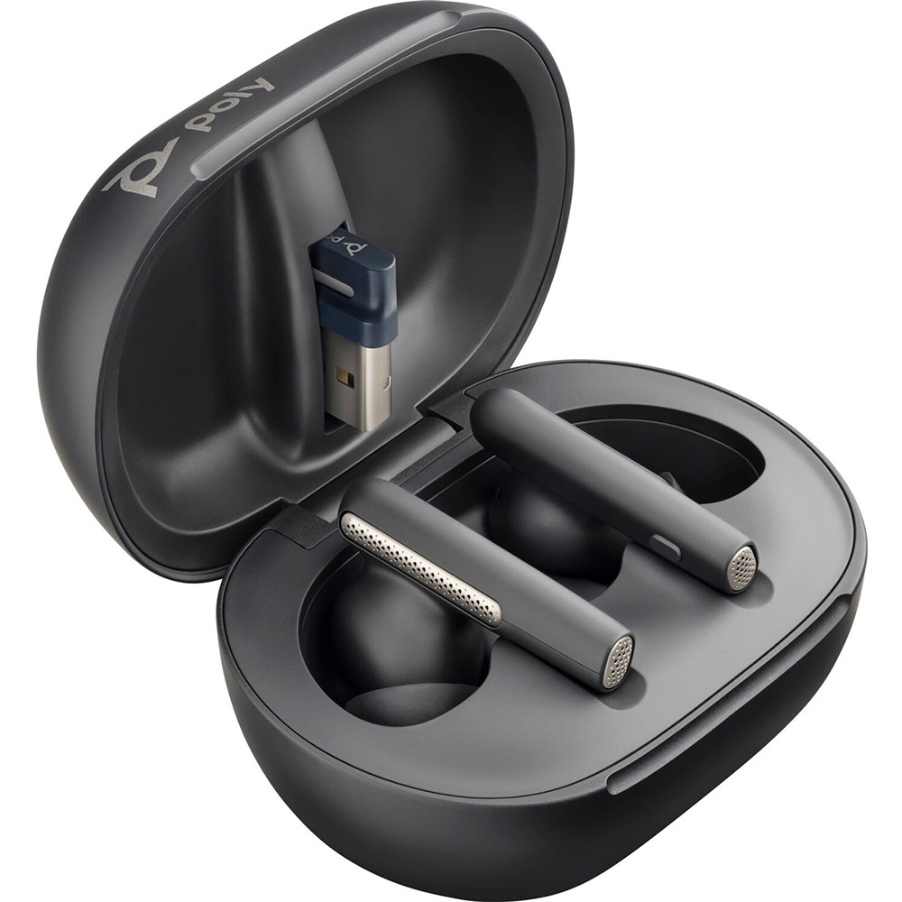 Гарнітура POLY TWS Voyager Free 60+ Earbuds + BT700A + TSCHC Black (7Y8G3AA) Акустичне оформлення закриті