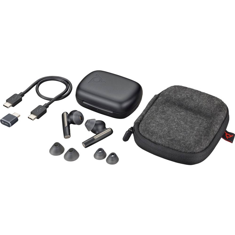 Зовнішній вигляд Гарнітура POLY TWS Voyager Free 60 Earbuds + BT700C + BCHC Black (7Y8H4AA)