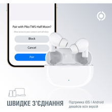 Гарнитура PIKO TWS-HalfMoon White (1283126583391)