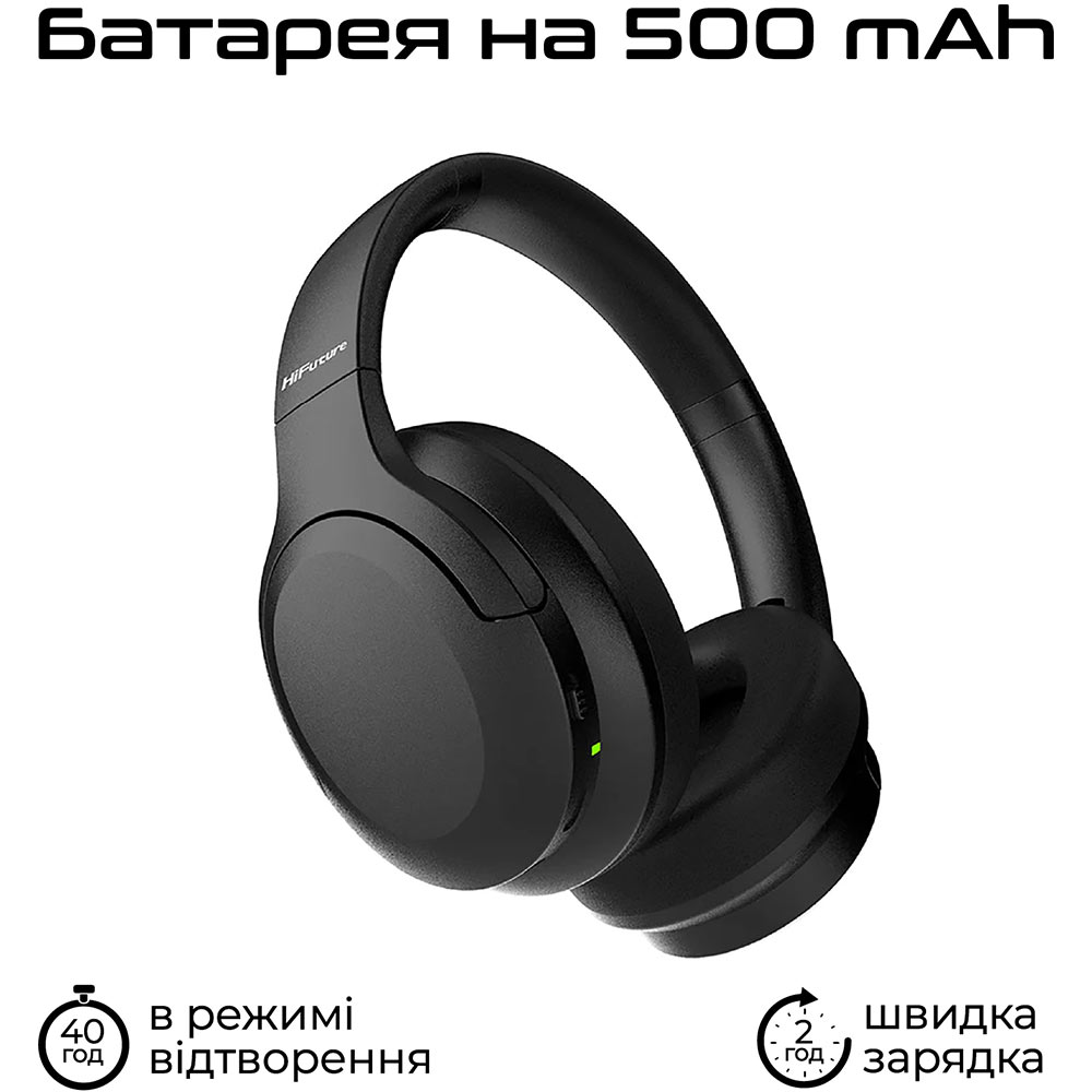 Гарнітура HIFUTURE FutureTour Black (futuretour.black) Кріплення дуга (над головою)