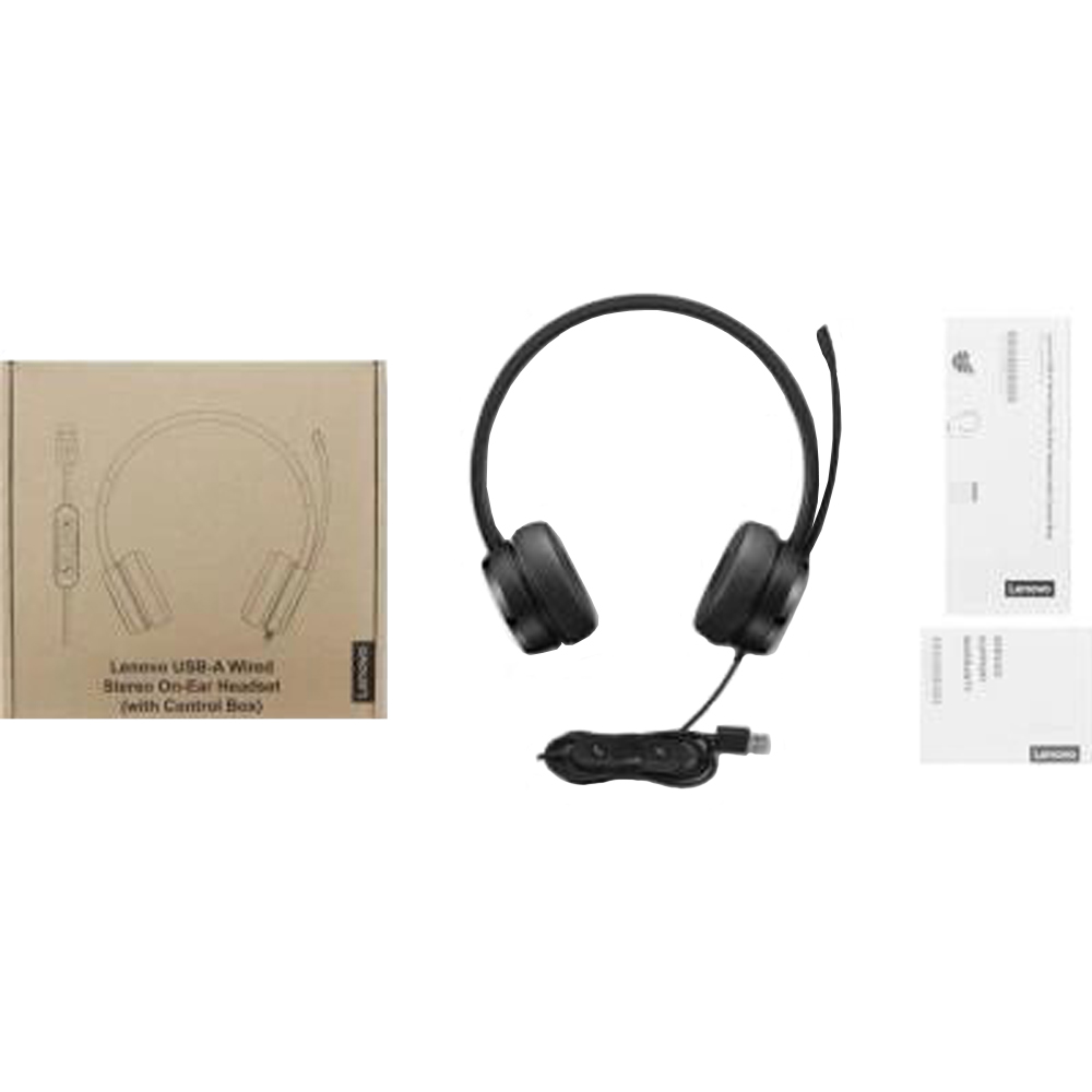 Фото Гарнітура LENOVO USB-A Wired Stereo On-Ear Headset (4XD1K18260)