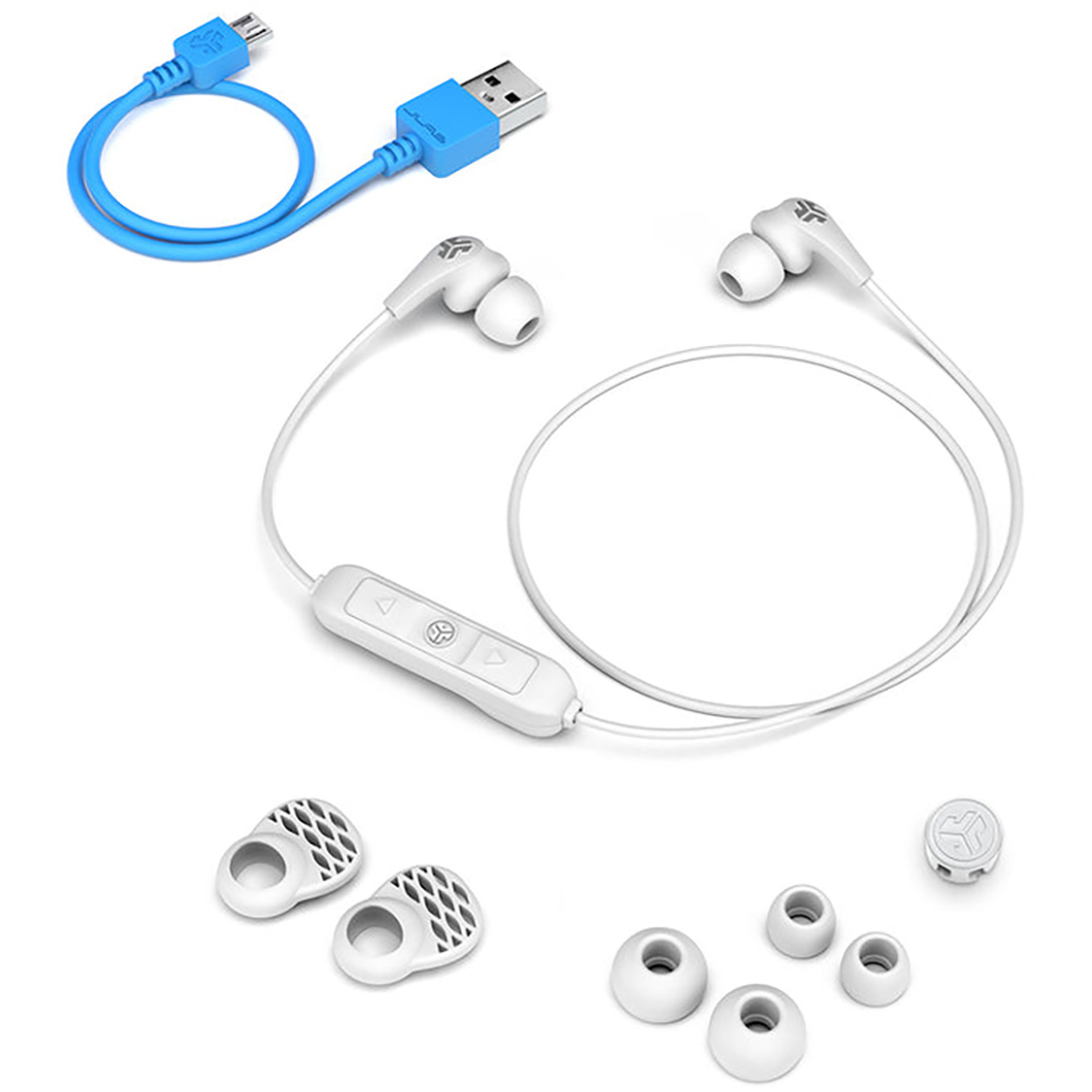 Гарнитура JLAB JBuds Pro Wireless White/Grey (IEUEBPRORWHTGRY123) Крепление шнурок на шею