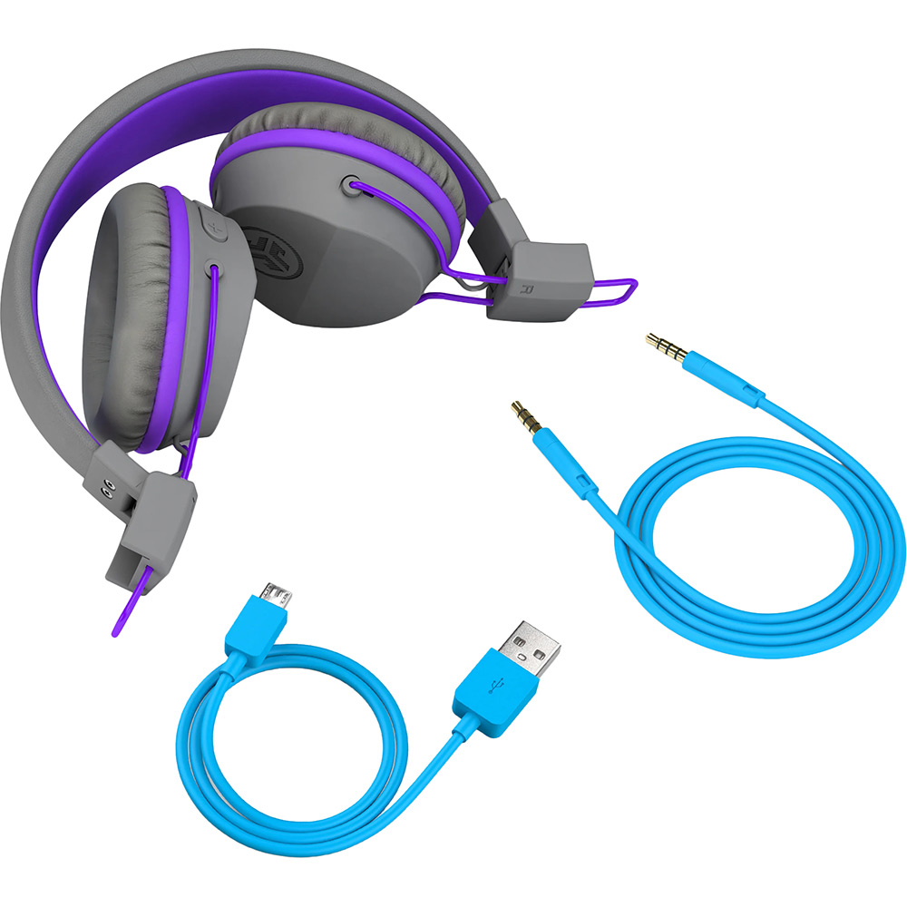 Гарнітура JLAB JBuddies Studio Kids Wireless Graphite/Purple (IEUHBSTUDIORGRYPRPL4) Конструкція накладні (накладаються на вухо)