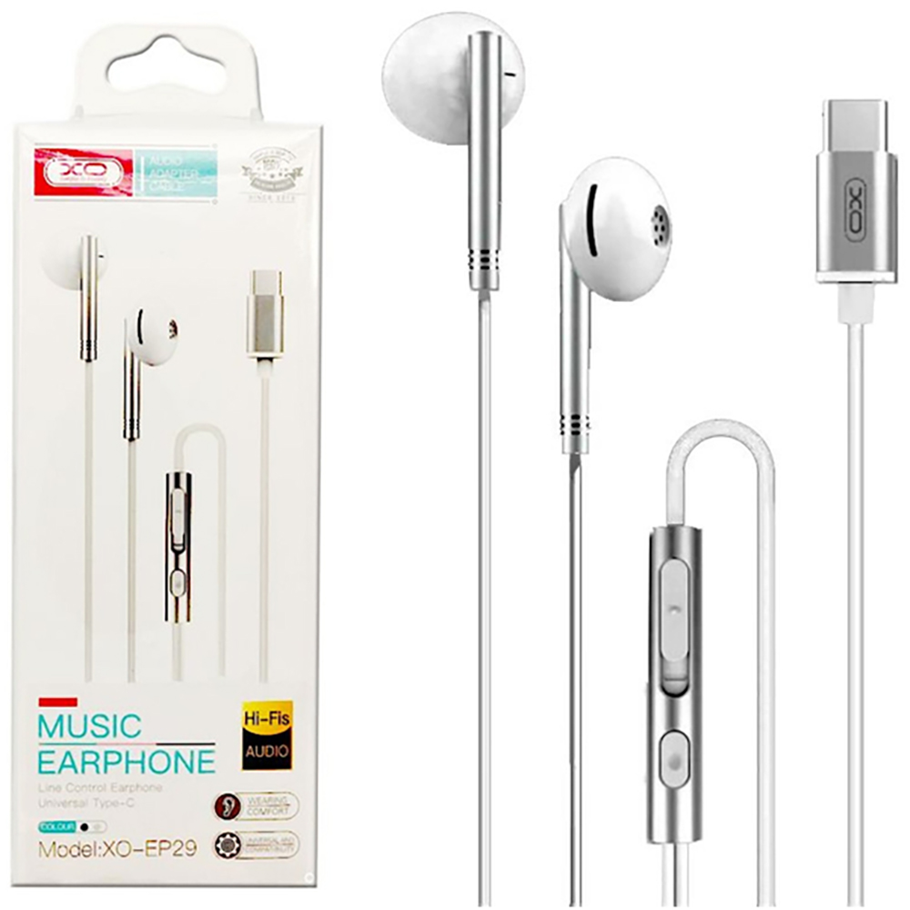 Гарнітура XO Type-C EP29 metal White (EP29 white) Вид гарнітура
