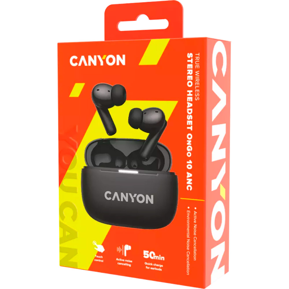 Заказать Наушники CANYON OnGo TWS-10 ANC Black (CNS-TWS10B)