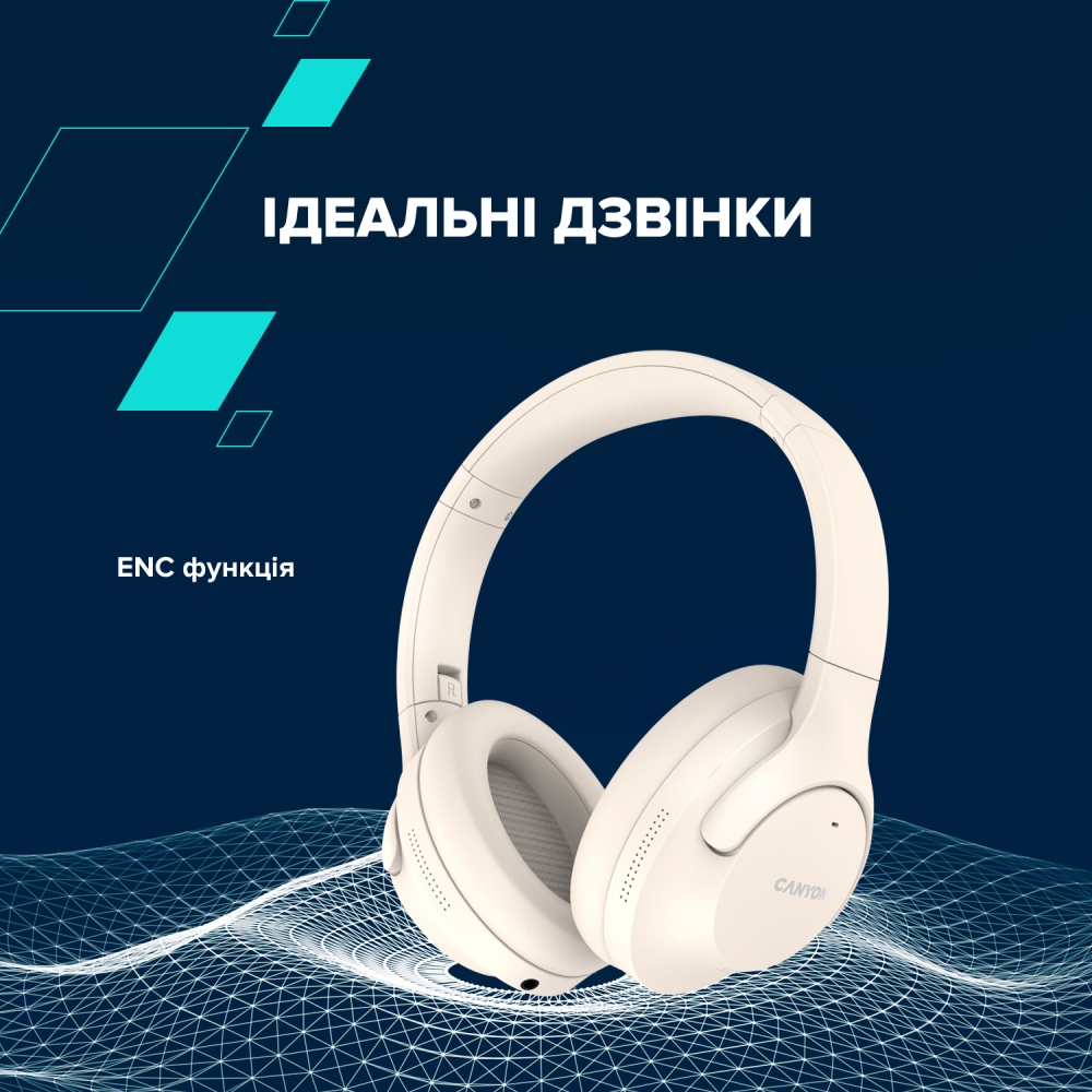 В Україні Гарнітура CANYON OnRiff 10 ANC Bluetooth Beige (CNS-CBTHS10BG)