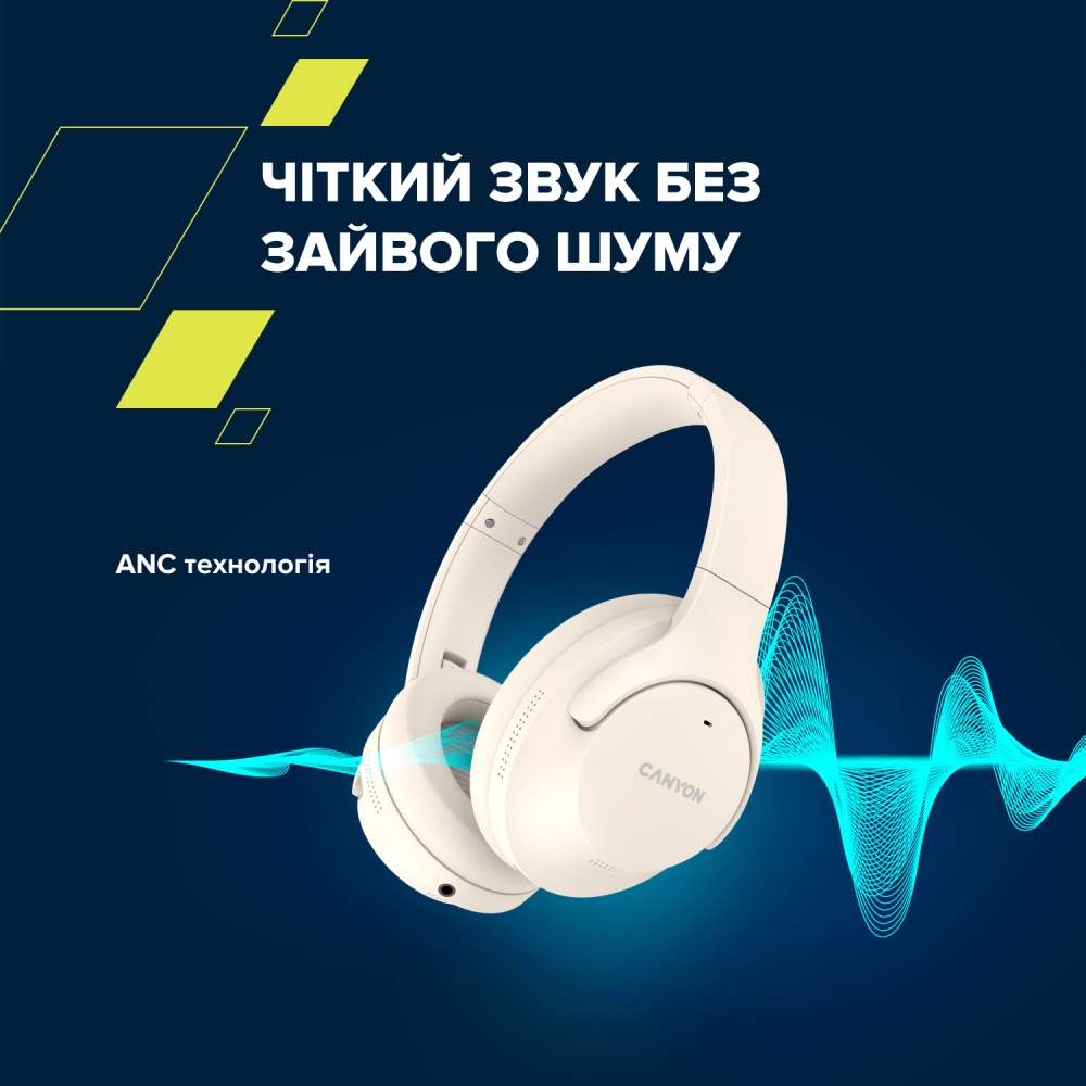 Покупка Гарнітура CANYON OnRiff 10 ANC Bluetooth Beige (CNS-CBTHS10BG)