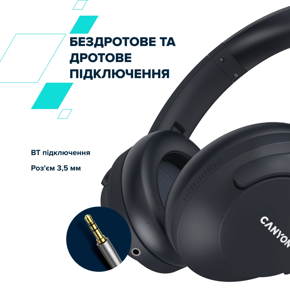 Фото Гарнитура CANYON OnRiff 10 ANC Bluetooth Black (CNS-CBTHS10BK)